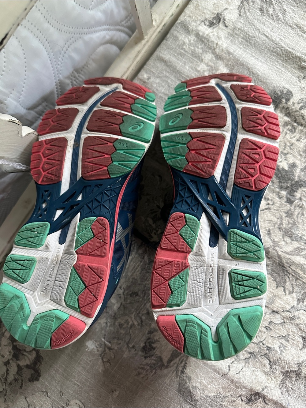 ASICS Navy Running Shoes with Teal and Coral Accents - Picture 2 of 6